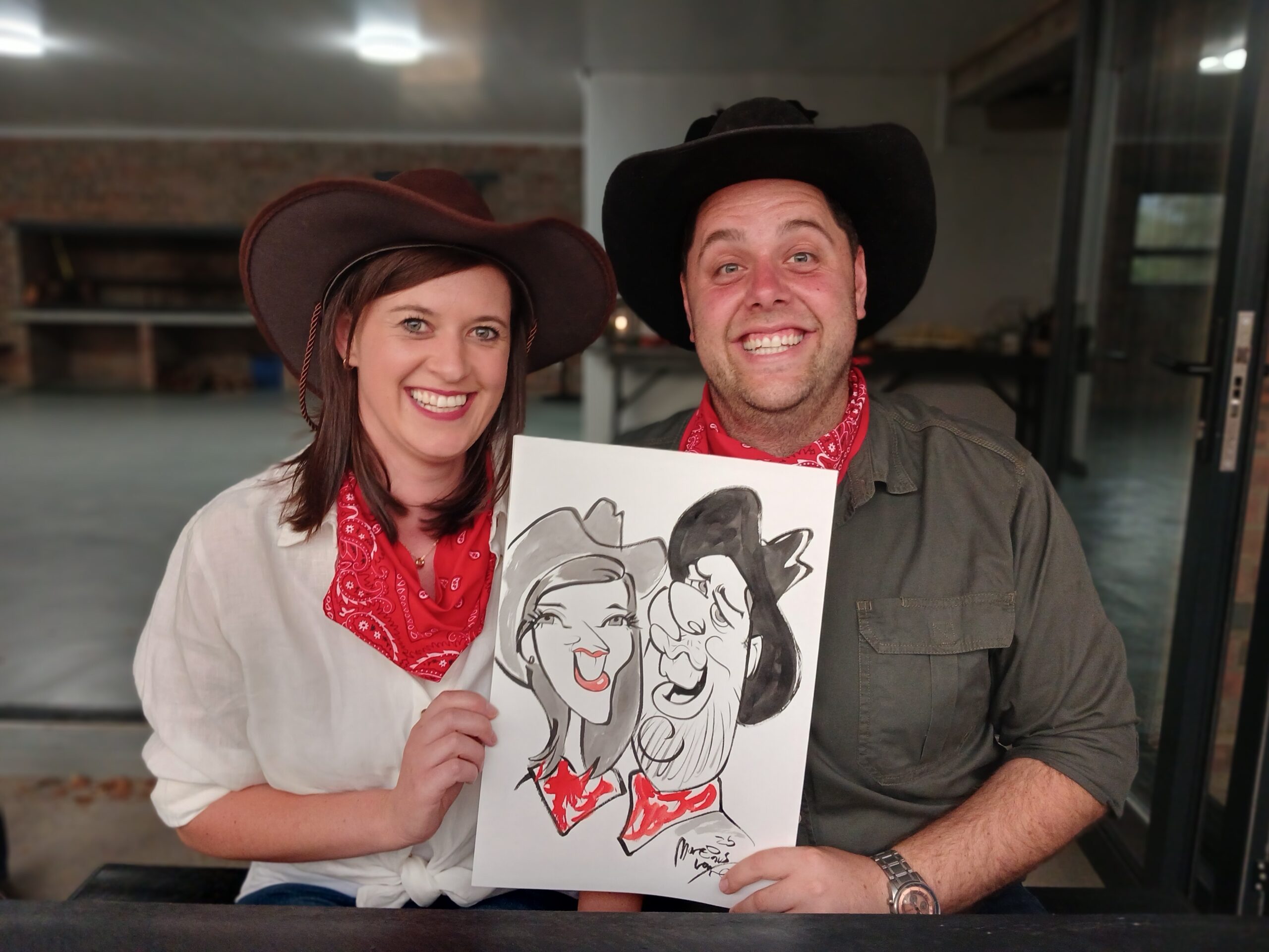 Birthday caricatures for Mari at ceres bowling club