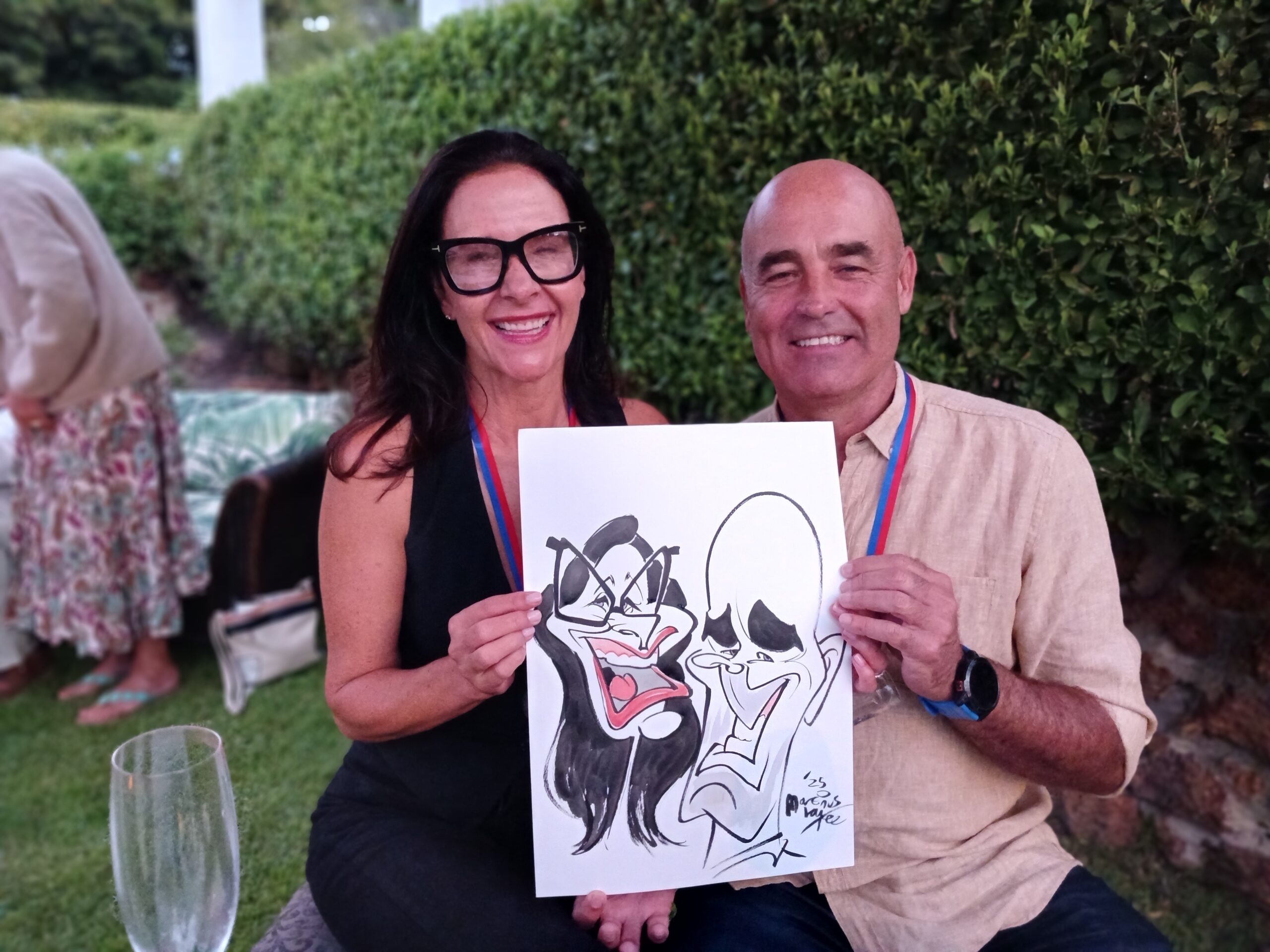 Birthday caricatures at Vredenburg Manor
