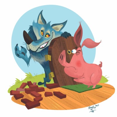 Little Pig Little Pig - Illustration by Martinus van Tee