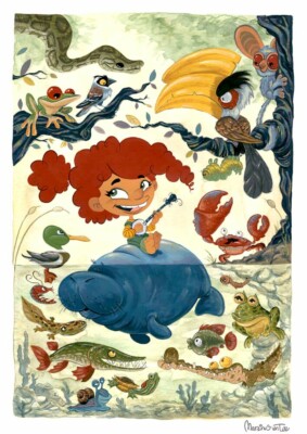 On the Bayou - Illustration by Martinus van Tee